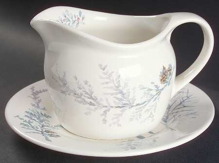 Winter Frost Gravy Boat & Underplate by Pfaltzgraff