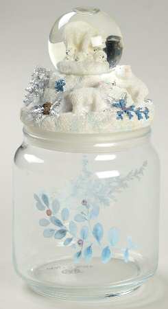 Winter Frost Glass Candy Jar & Snowglobe Lid