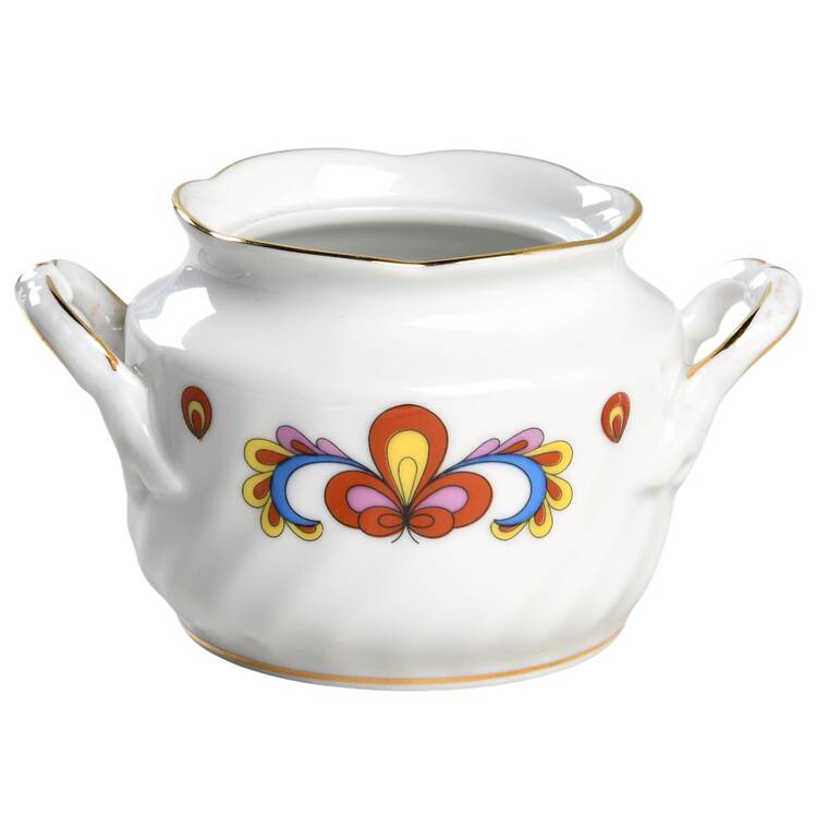 Farmer's Rose (Swirl, Gold Trim) Sugar Bowl No Lid