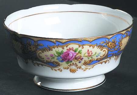 Pompadour Blue Open Sugar Bowl
