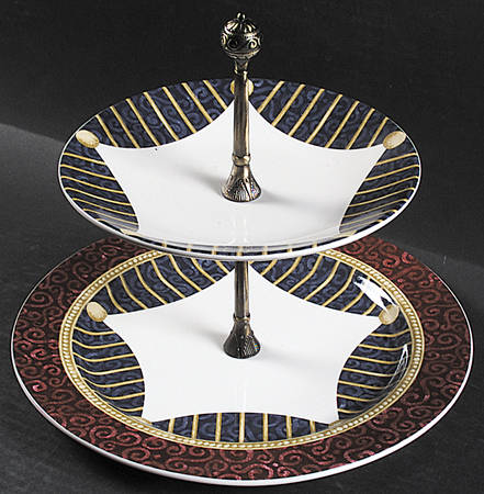 Royal Holiday 2 Tiered Serving Tray (Dinner & Salad Plate)