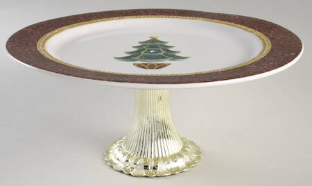 Royal Holiday Cake Stand with 4"-5" Metal Pedestal  Hc