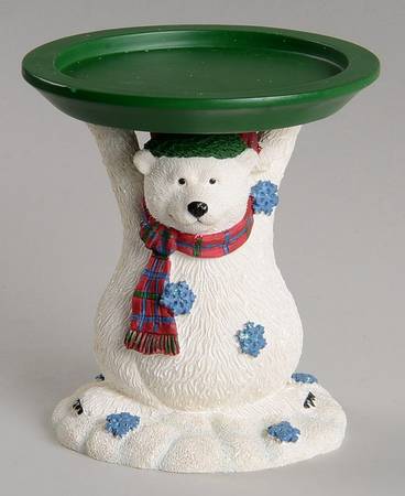 Snow Bear Pillar Candleholder