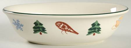 Snow Bear 8" Oval Vegetable Bowl