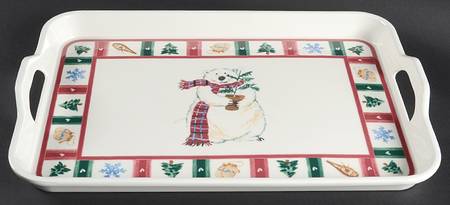 Snow Bear Handled Melamine Tray