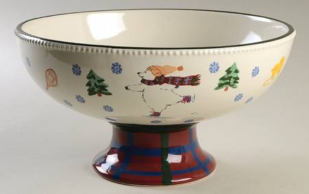 Snow Bear Pedestal Bowl