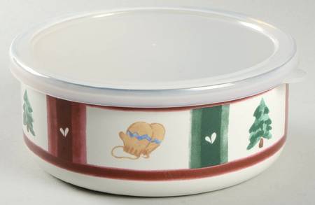 Snow Bear 5" Metal Bowl W/Plastic Lid