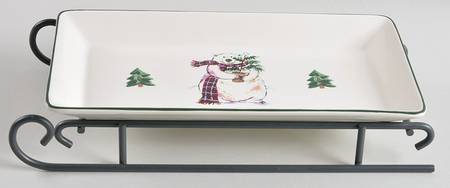 Snow Bear Sled Server-11" Rectangular Tray W/Iron Sled Stand