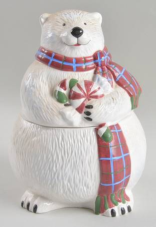 Snow Bear Figural Candy Jar & Lid