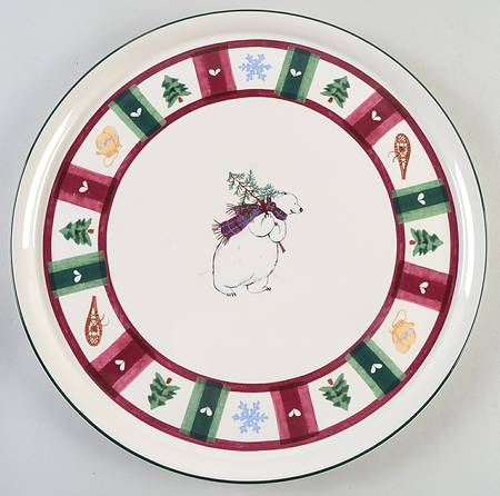 Snow Bear 12" Round Platter
