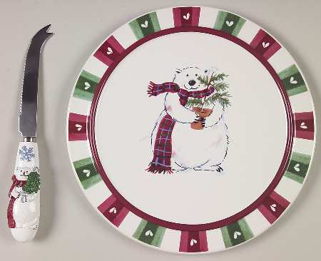Snow Bear Cheese Tray/Board and Sculpted Slicer
