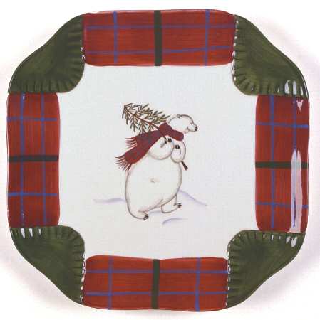 Snow Bear Square Luncheon Plate by Pfaltzgraff