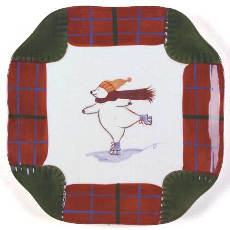 Snow Bear Square Luncheon Plate