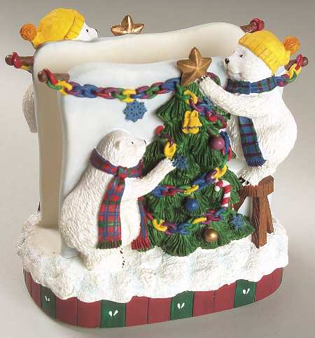 Snow Bear Napkin Holder Sculptured