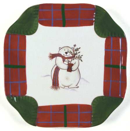 Snow Bear Square Luncheon Plate