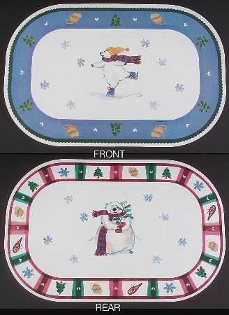 Snow Bear Reversible Vinyl Placemat