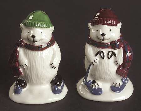 Snow Bear Individual Figural Salt & Pepper Set