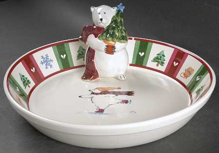 Snow Bear 9" Pie Baking Plate with Pie Bear by Pfaltzgraff