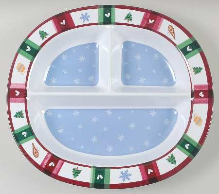 Snow Bear 3 Part Melamine Oval Divided Server