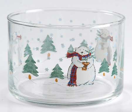 Snow Bear Small Glassware Storage Jar No Lid