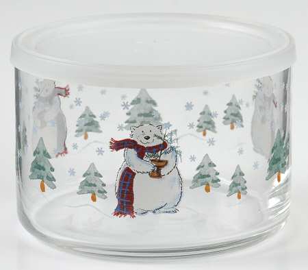 Snow Bear Lid for Small Glassware Storage Jar
