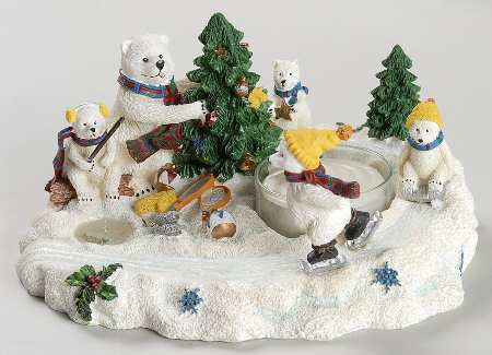Snow Bear Figural Tea Light Candleholder