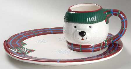 Snow Bear Snack Plate & Cup Set