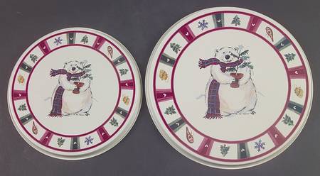 Snow Bear (Set/4) Tin Stove Covers-2 8" & 2 10" Round Covers