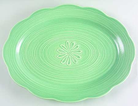 Cloverhill Green 15" Oval Serving Platter