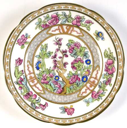 Indian Tree (Scalloped, Brown Trim) Bread & Butter Plate