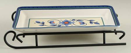 Orleans Sled Server-11" Rectangular Tray W/Iron Sled Stand