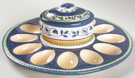 Orleans Sculpted Deviled Egg with Covered Bowl
