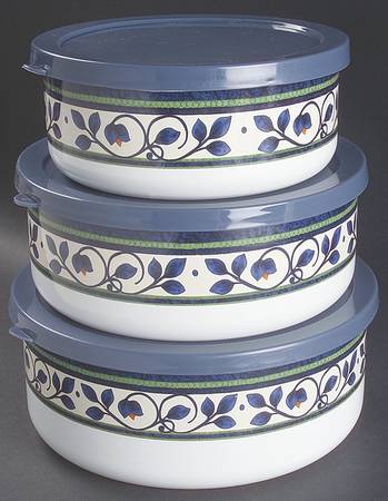 Orleans 3 Pc Metal Bowl W/Plastclid (5 3/4",6 5/8",7 1/4")