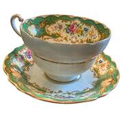 Pompadour Green Footed Cup & Saucer Set