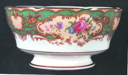Pompadour Green Open Sugar Bowl
