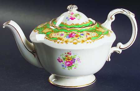 Pompadour Green Teapot & Lid