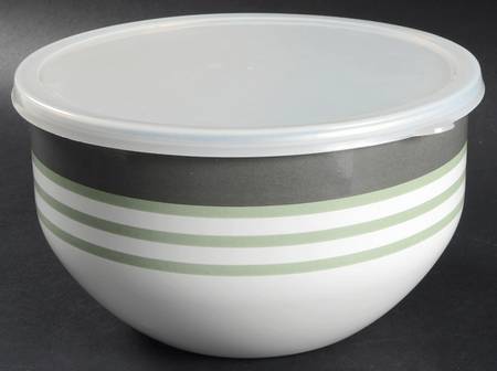Sphere 7 3/4" Metal Bowl W/Plastic Lid