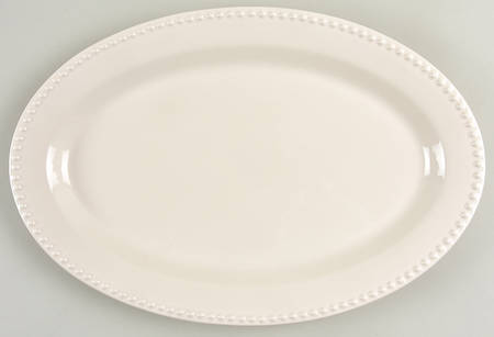 Emma White 16" Oval Serving Platter
