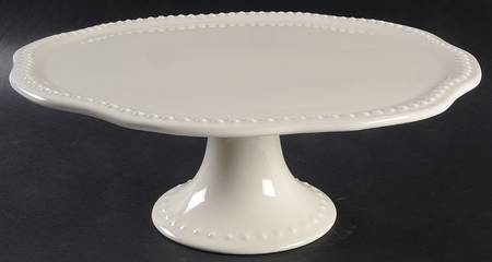 Emma White 13" Diameter Pedestal Cake Stand