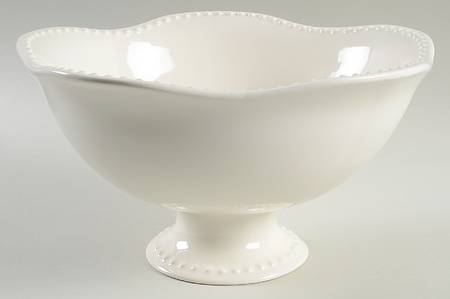 Emma White Large Footed Fruit Bowl