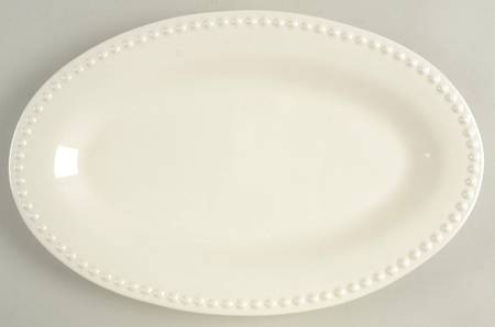 Emma White 12" Oval Serving Platter