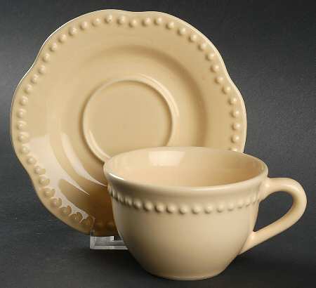 Emma Yellow Flat Cup & Saucer Set