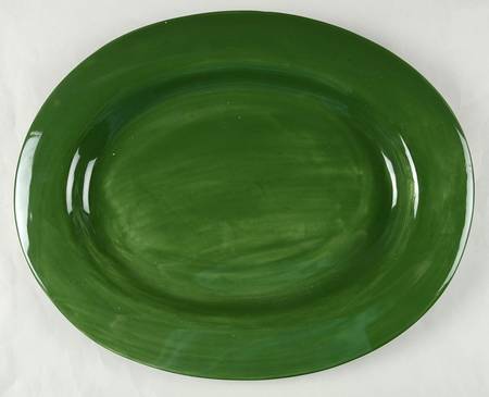 Sausalito Moss Green 18" Oval Serving Platter