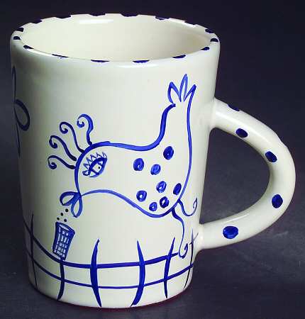 Four Sisters Handled China Juice Tumbler