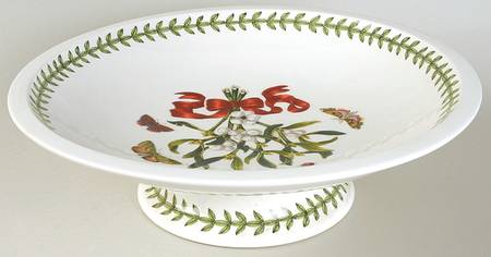 Botanic Garden Mistletoe Sovereign Shape Footed Comport