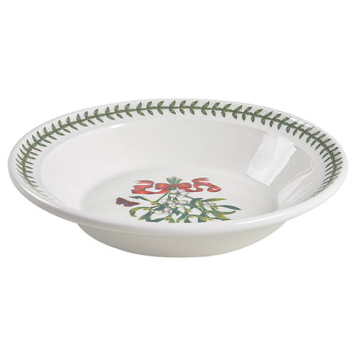 Botanic Garden Mistletoe Rim Soup Bowl