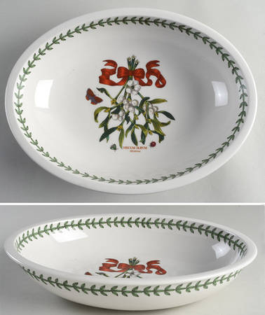Botanic Garden Mistletoe 12" Sovereign Deep Oval Bowl