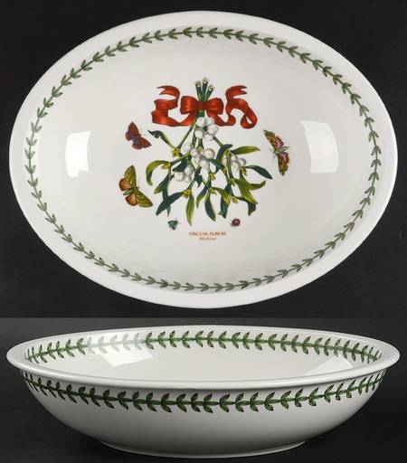 Botanic Garden Mistletoe 12" Sovereign Deep Oval Bowl