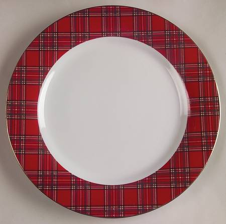 Red Plaid 12" Chop Plate (Round Platter)