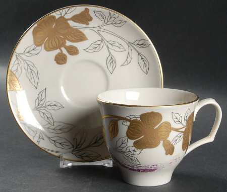 Carolina Blossoms Footed Cup & Saucer Set